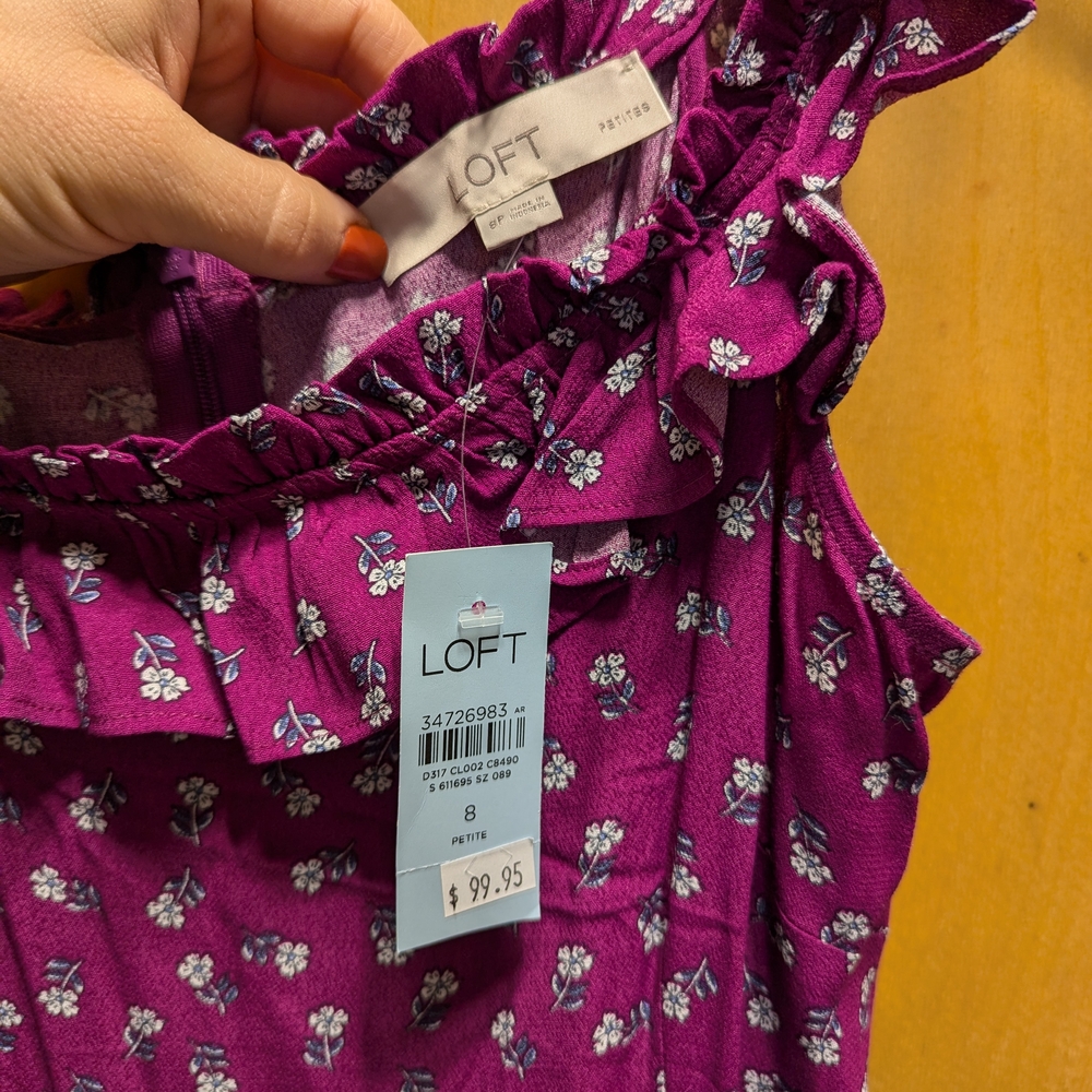 LOFT Purple Floral Dress